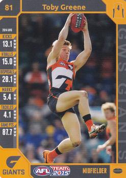 2015 Team Zone AFL Team #81 Toby Greene Front